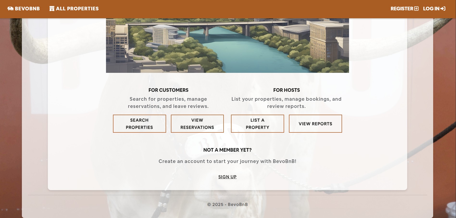 BevoBnB Homepage