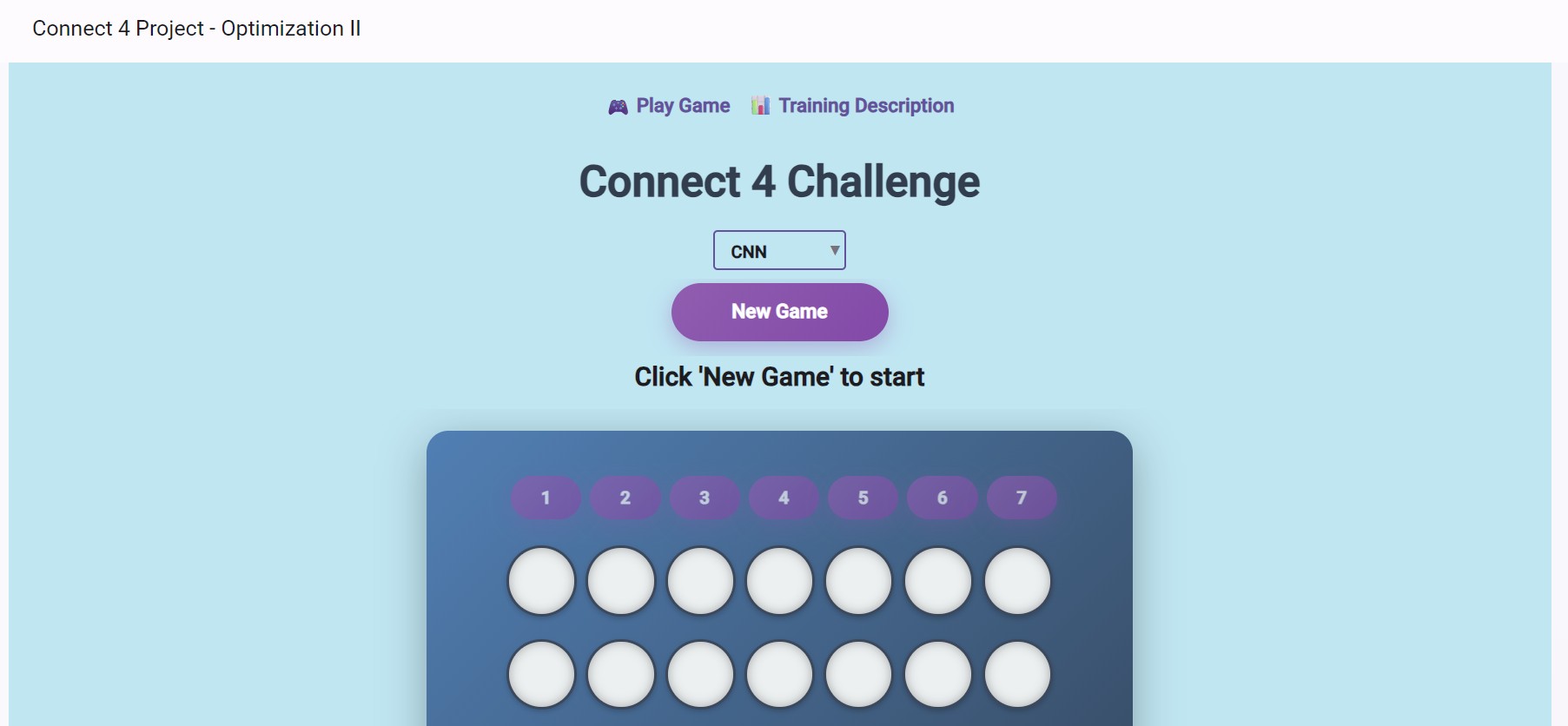 Connect 4 Anvil game interface