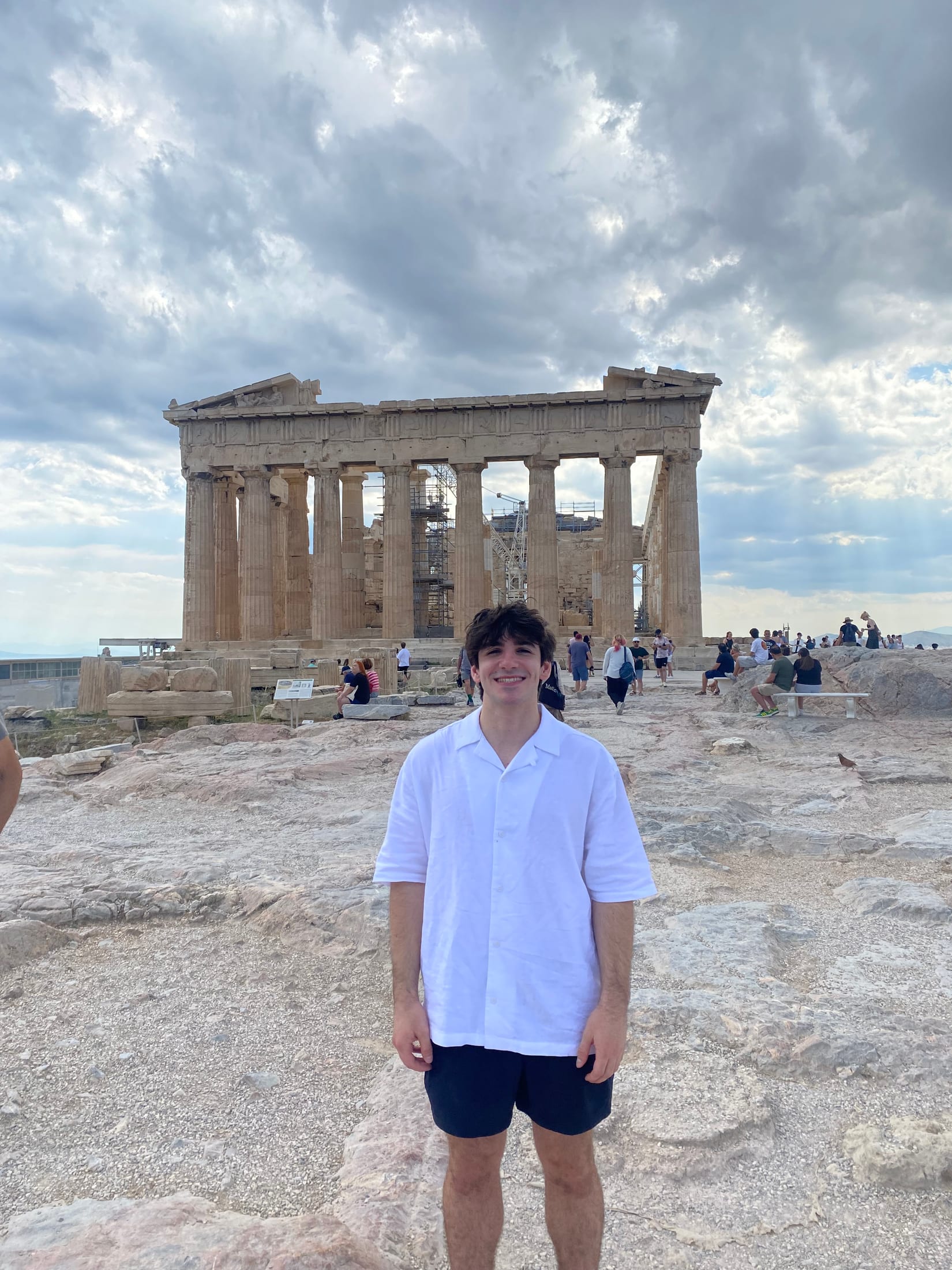Standing in front of the Parthenon at the Acropolis