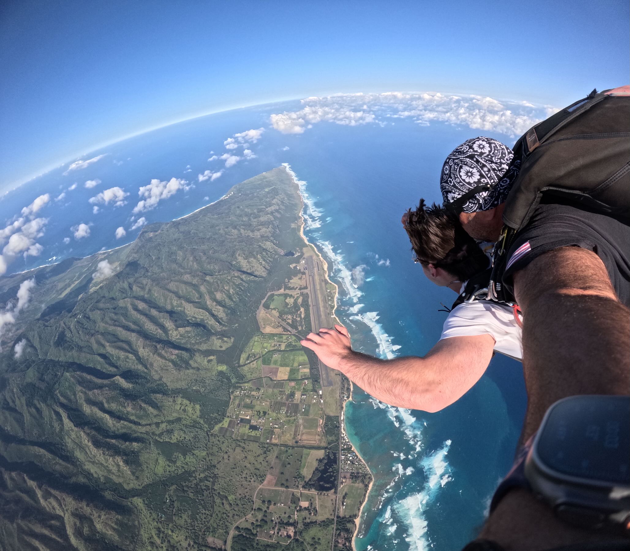 Skydiving over Oahu